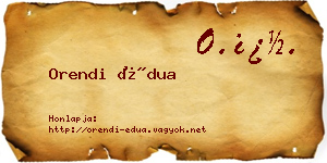 Orendi Édua névjegykártya